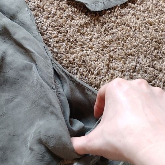 Johnny Was Women's Size Small Embroidered Olive Green Cupra Rayon Tunic Top - Picture 9 of 13